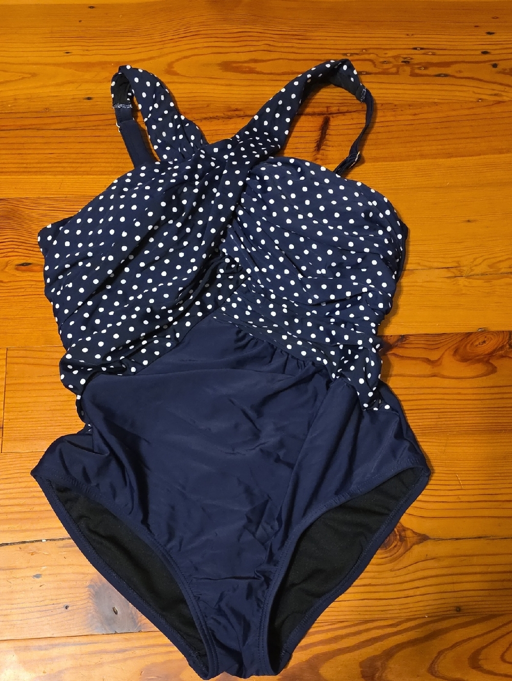 Navy Polka Dot One-Piece Swimsuit